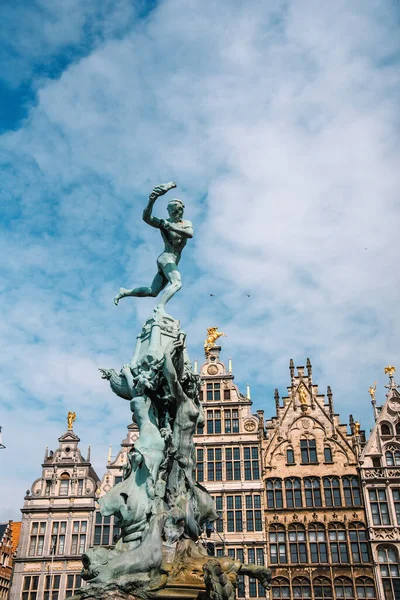 Antverpy Belgie Belgie Červen 2019 Fontána Brabo Náměstí Grote Markt — Stock fotografie