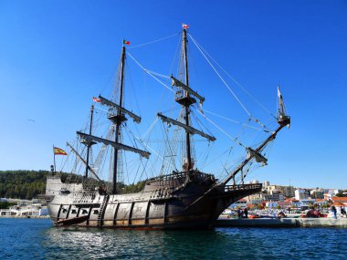 Setubal, Portekiz, 6 Ekim 2017. İspanyolca Galleon replica 