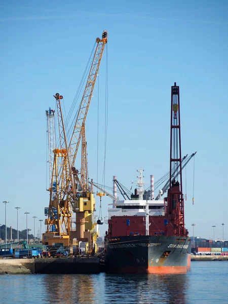 Setubal Portugal Januar 2019 Entladen Von Fracht Hafen Anlagen — Stockfoto