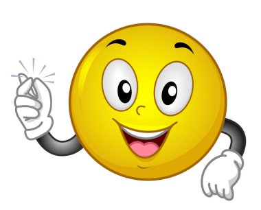 Maskot Smiley Snap İllüstrasyon