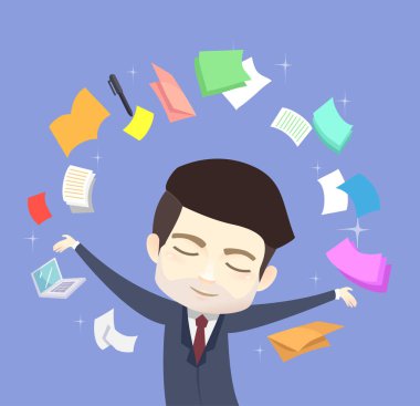 Man Flow Kağıt İşleri İllüstrasyon