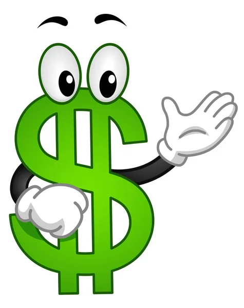 Dollar Mascot Presentation Illustration — Stock Photo, Image