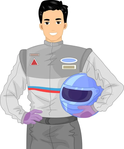 Mann Auto Rennfahrer Illustration — Stockfoto