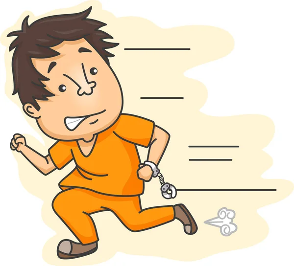 Prisoner Running Handcuffs — Stock Photo, Image