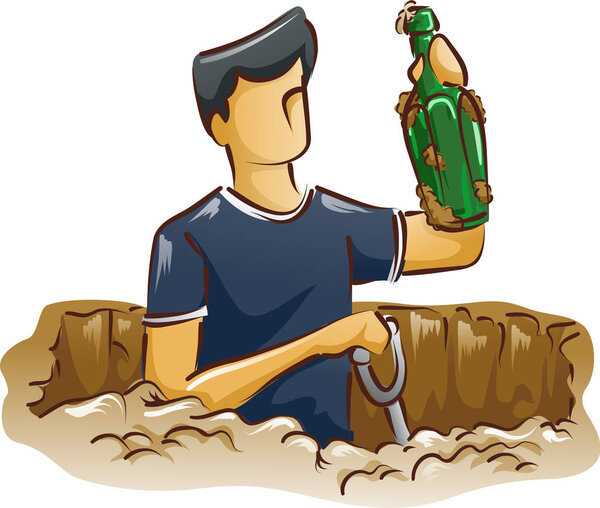 Man Antique Bottle Digging