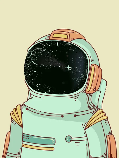 Mann Astronaut Weltraum Illustration — Stockfoto