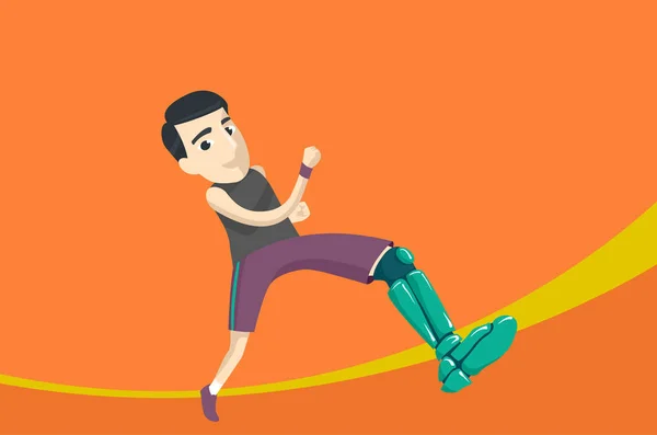 Άνθρωπος τρέξιμο τεχνητό πόδι — Φωτογραφία Αρχείου