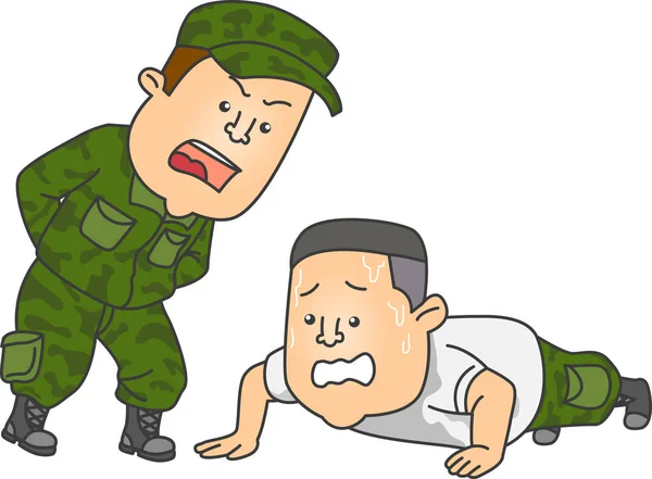 Muži vojenská disciplína ilustrace — Stock fotografie