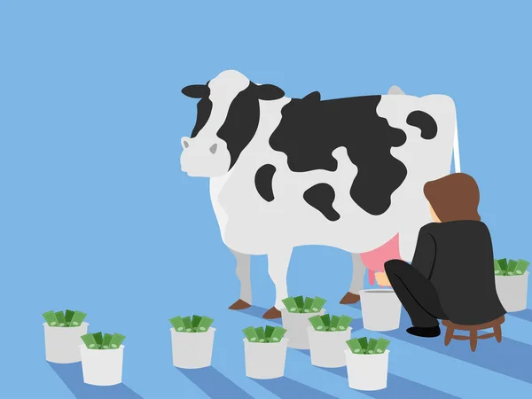 Mann Cash Cow Illustration — Stockfoto