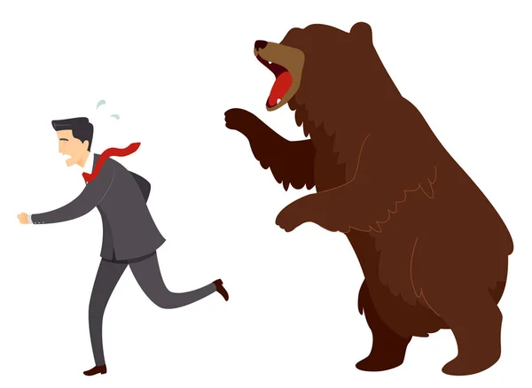Man Bear Market Run Ilustração — Fotografia de Stock