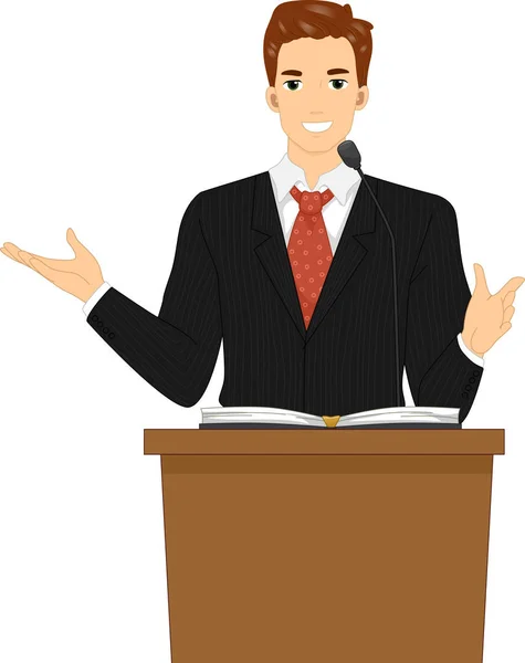 Man Pastor Preach Illustration — Stock Photo, Image