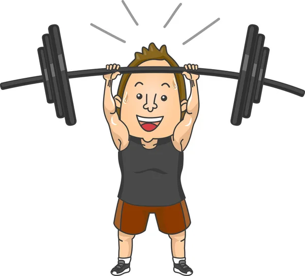 Man Lift barbell illustratie Stockfoto