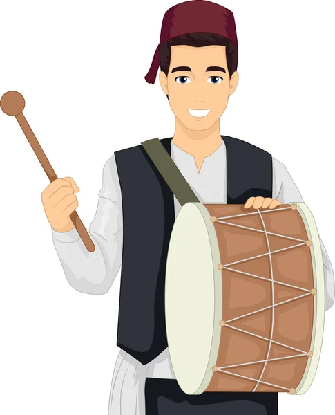 Mann ramadan drummer illustration Stockfoto