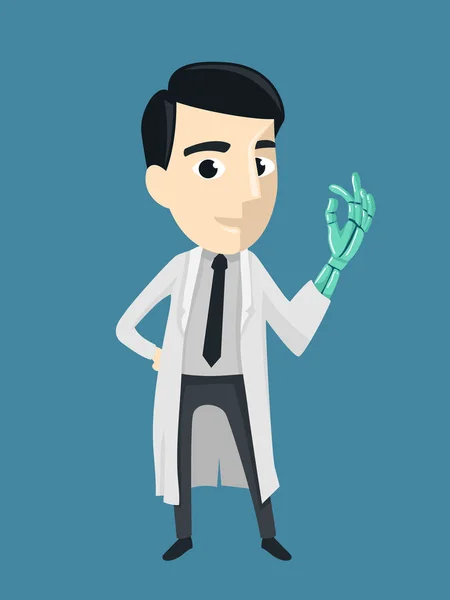 Man Doctor konstgjord hand illustration Stockfoto