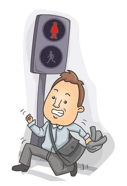 Uomo Pedestrian Violation Illustrazione Immagine Stock