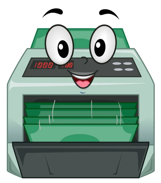 Geld Counter Maskottchen Illustration lizenzfreie Stockbilder