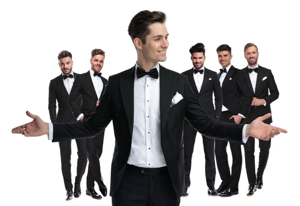 Happy young groom welcomes you to be his best man — Stock Photo, Image