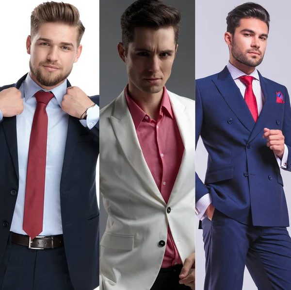 Image montage of young handsome men posing