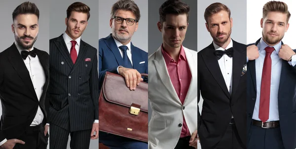 Photomontage de six portraits d'hommes attrayants différents — Photo