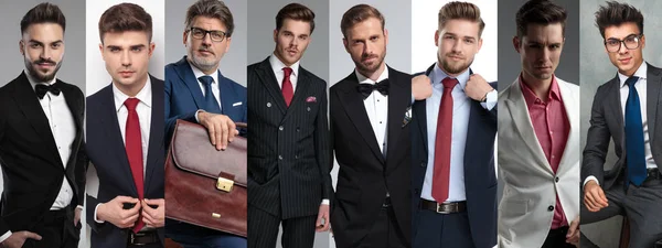 Collage imagen de ocho hombres guapos diferentes —  Fotos de Stock