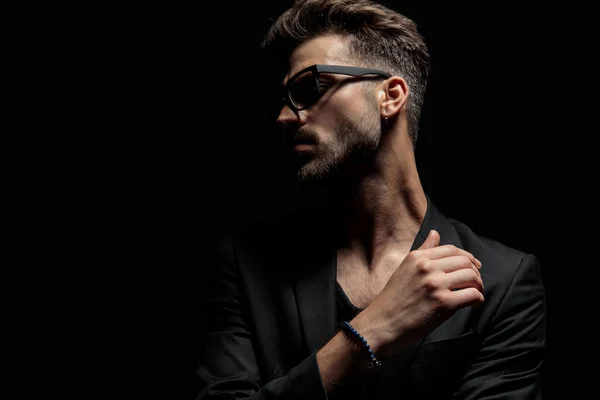 Boy Wearing Sunglasses Behind A Dark Background, Cool Profile