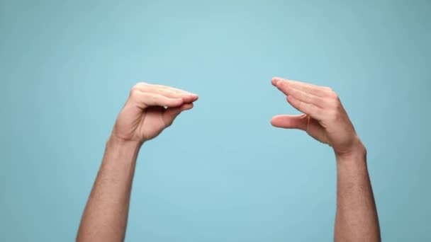 Dos Manos Hablando Entre Agarrando Dando Pulgar Hacia Abajo Contra — Vídeos de Stock