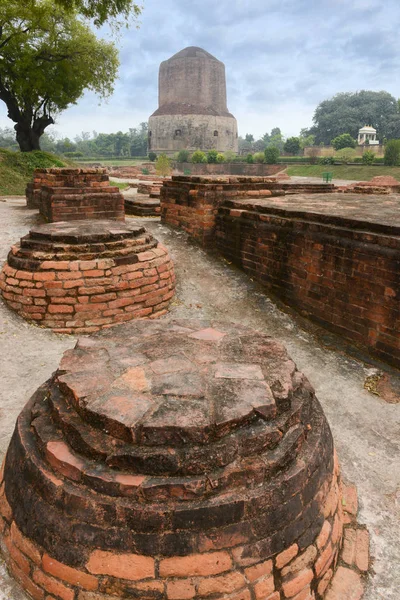 Dhamek Stupa Sarnath India Estado Uttar Pradesh Sarnath Cerca Varasani — Foto de Stock