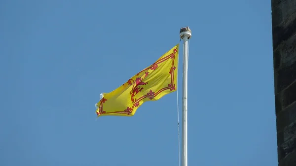 Kraliyet arması ile İskoçya bayrağı