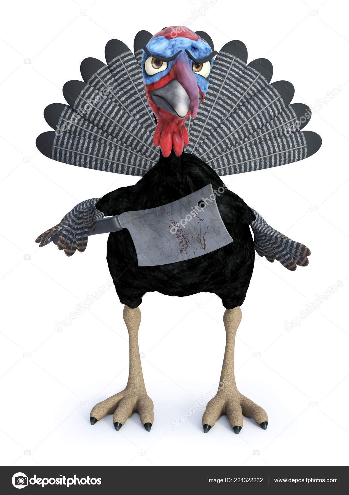 Gengivelse Sjov Fjollet Tegneserie Kalkun Holder Kløver Ser Meget Vred —  Stockfoto © sarah5 #224322232, image size:1200x1700