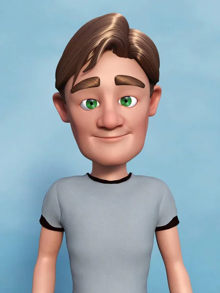 3D-weergave van een portret van de man cartoon. — Stockfoto