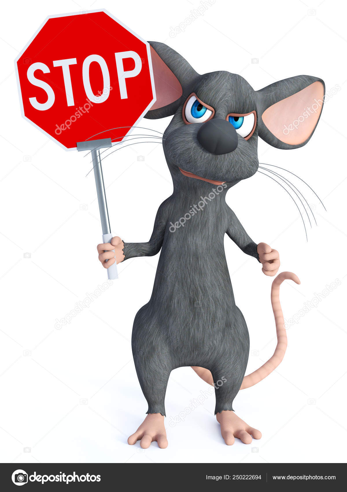 Go Away, 3D Rendering, A Red Stop Sign Stock Photo, Picture and