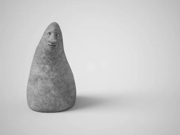 3D rendering of a stone figures with a face. — Stock Photo, Image