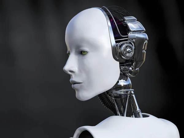 3D rendering of female robot looking sad. — Stock Photo, Image