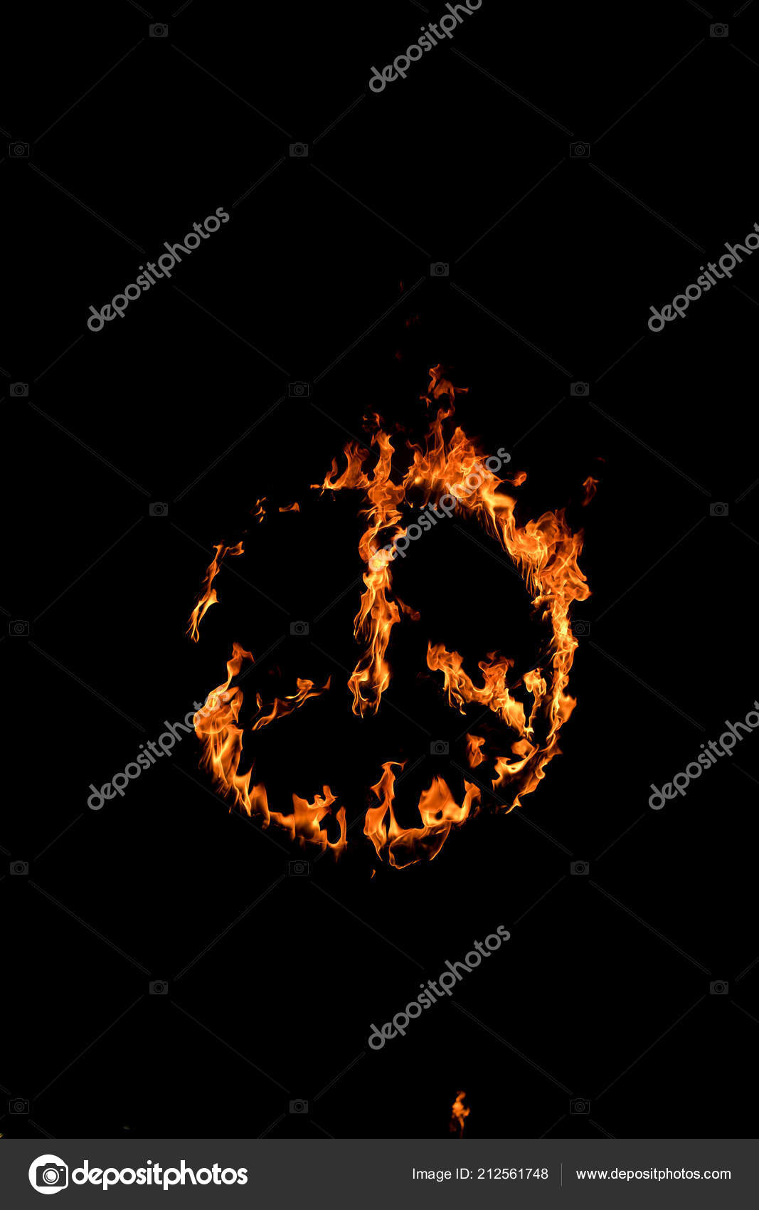 Burning Peace Symbol Black Background Stock Photo by ©netfalls 212561748
