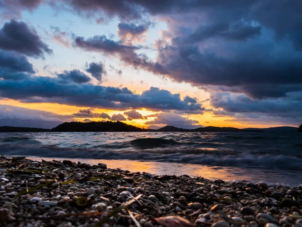 Wschód Słońca Zatoce Nidri Grecja Wyspa Lefkas — Zdjęcie stockowe
