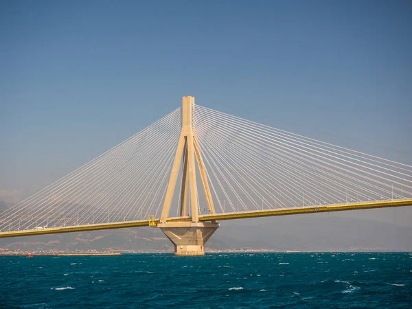 Die Brücke Rio Antirio Oder Charilaos Trikoupis Eine Der Längsten — Stockfoto