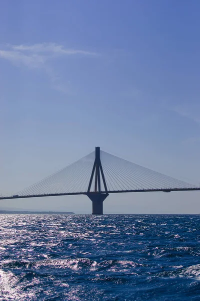 Rio Antirio Bridge Charilaos Trikoupis Bridge One Longest Cable Stayed — Stock Photo, Image