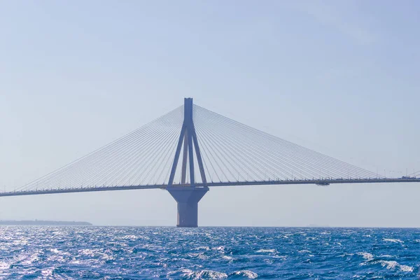 Rio Antirio Bridge Charilaos Trikoupis Bridge One Longest Cable Stayed — Stock Photo, Image