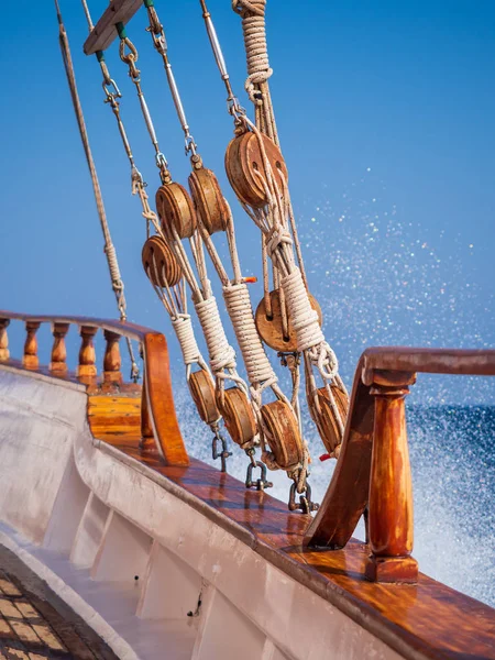 Eski Halat Takımı Gemi Eski Yelkenli Gemi Gemi Arka Plan — Stok fotoğraf