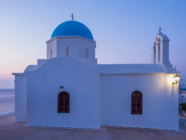 Typisk Kyrka Grekiska Öarna Paros Sunrise — Stockfoto