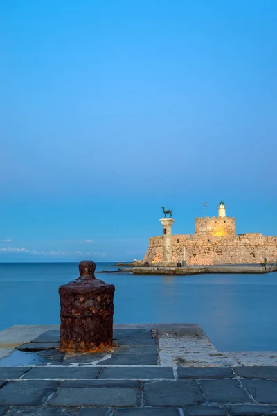 Mandraki Porto Cidade Rodes Rhodes Island Grécia — Fotografia de Stock