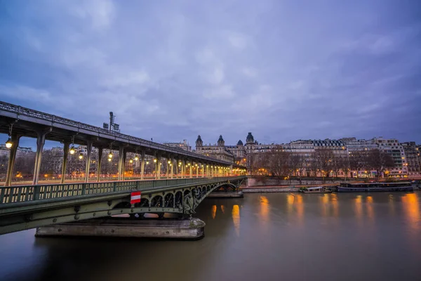 Paris Seine Riverside Night — Stock Photo, Image