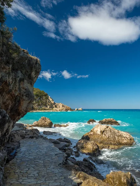 Blaues Wasser Des Ionischen Meeres Der Nähe Von Agios Nikitas — Stockfoto