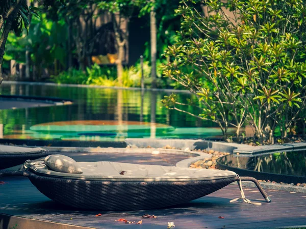Luxe Zwembad Van Tropische Hotel Resort Ontspannen Vrijetijd Het Zwembad — Stockfoto