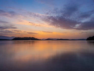 Lefkas Ionian Nidri bay Sunrise Adası Yunanistan