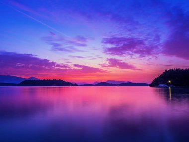 Lefkas Ionian Nidri bay Sunrise Adası Yunanistan