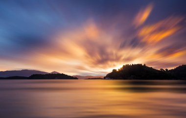 Lefkas Ionian Nidri bay Sunrise Adası Yunanistan