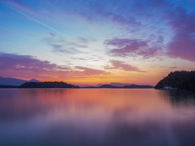 Lefkas Ionian Nidri bay Sunrise Adası Yunanistan