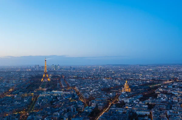 Paris Francja Dnia Grudnia 2018 Przegląd Paryż Nocą Wieży Montparnasse — Zdjęcie stockowe