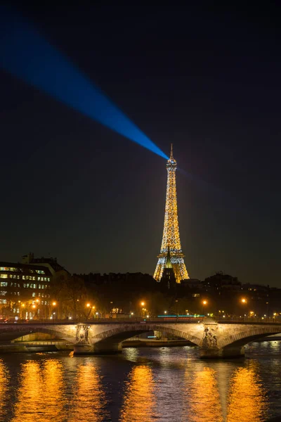 Parijs November 2018 Eiffeltoren Nachts Eiffeltoren Het Meest Bezochte Monument — Stockfoto